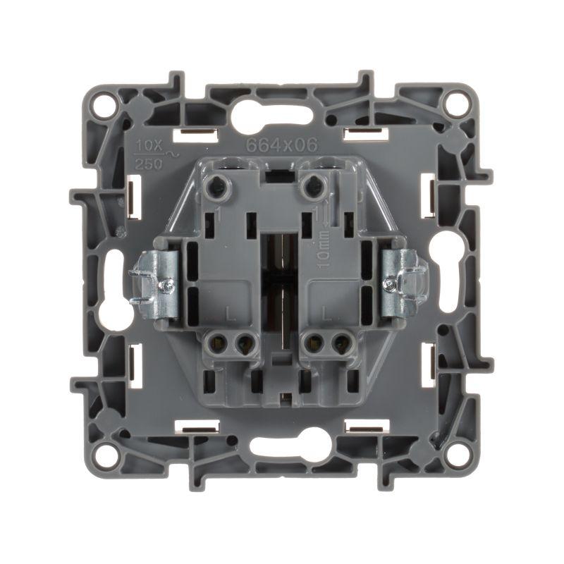 Выключатель 2-кл. СП Etika 10А IP20 250В 10AX безвинтов. зажимы механизм сл. кость Leg 672302
