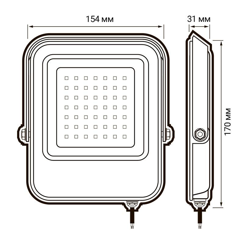 Прожектор светодиодный PFL-V 30Вт 6500К IP65 JazzWay 5039711