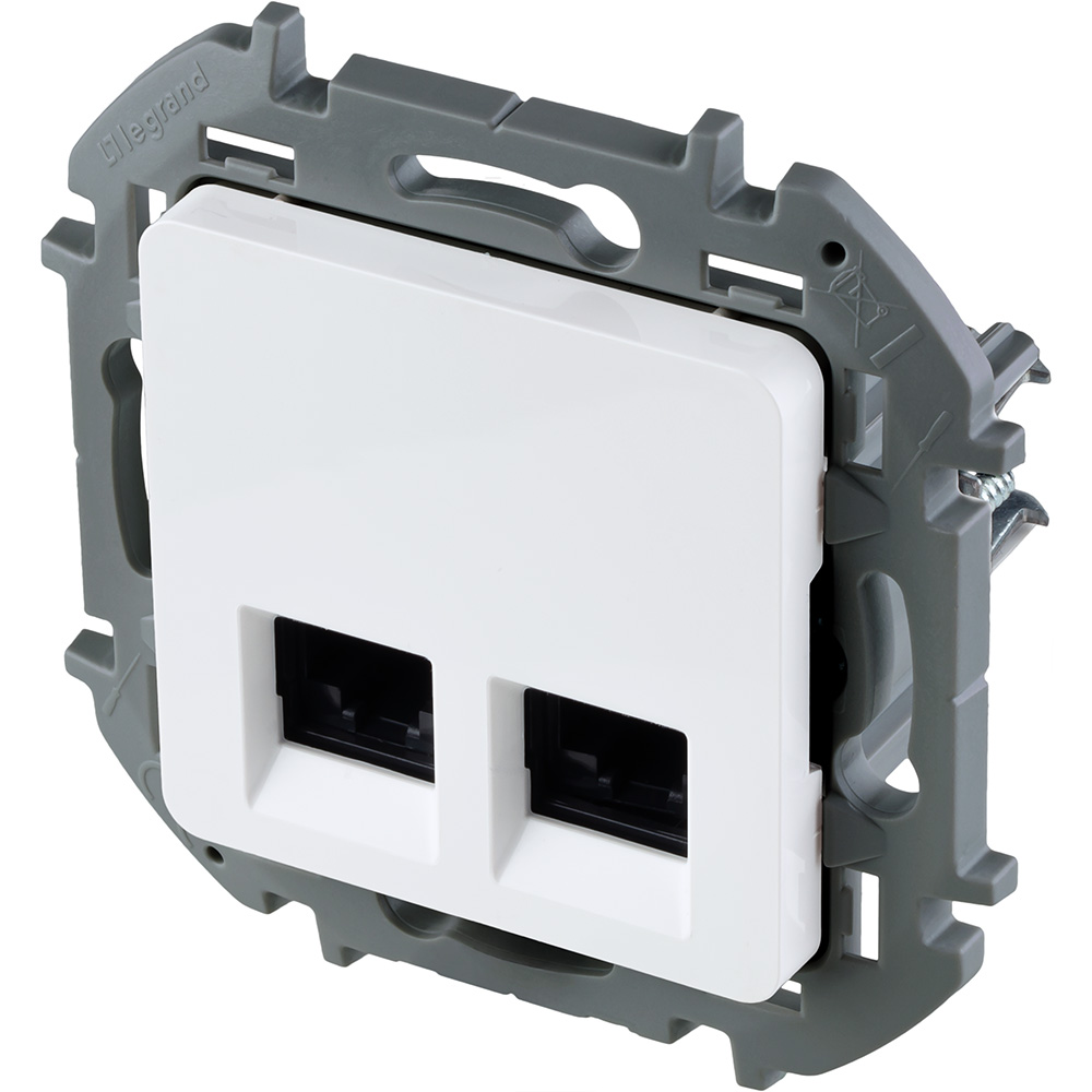 Розетка компьютерной RJ45 2-м Inspiria CAT.6 UTP белый  673840