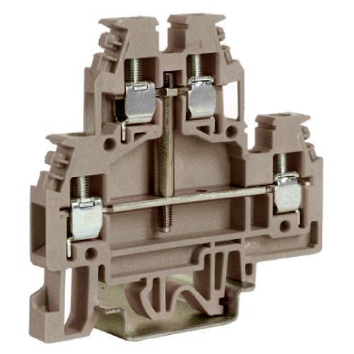 DAS.4//CIGR, проходной зажим серый 2 уровня 2,5 кв.мм, с перемычкой между уровнями (упак. 120шт)
