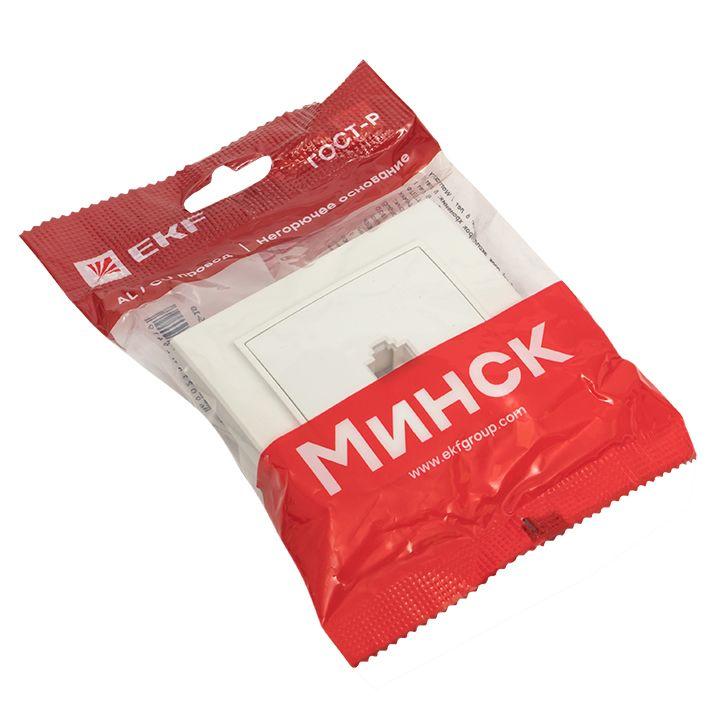 Розетка компьютерная 1-м СП Минск RJ45 бел. Basic EKF ERK01-035-10